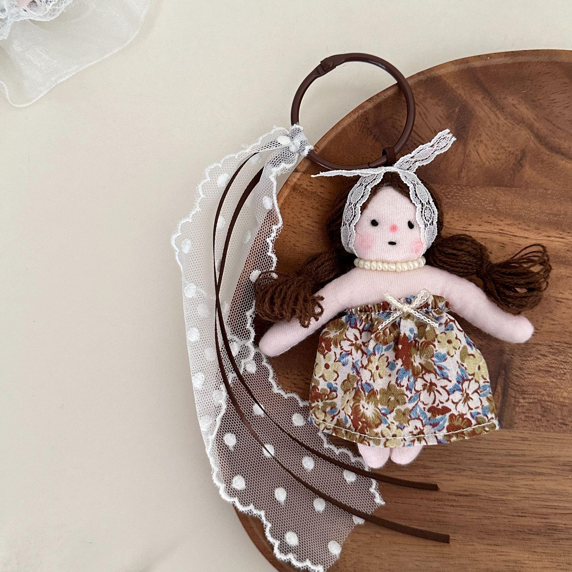 Korean Style Sweet Lace Floral Doll Keychain Charm