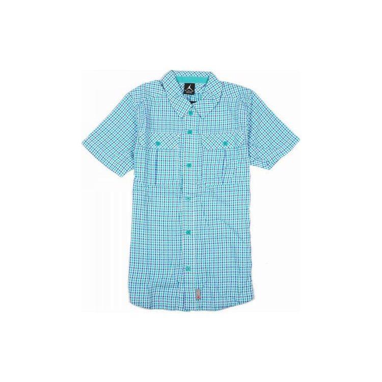Jordan Shirts Men's Blue Lapel Moderate Shirt 467351-102
