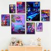 Neon Synthwave Arcade Zone Dream Posters Canvas Painting Game Playroom Wall Art Picture For Cafe Club Room Home Decoration