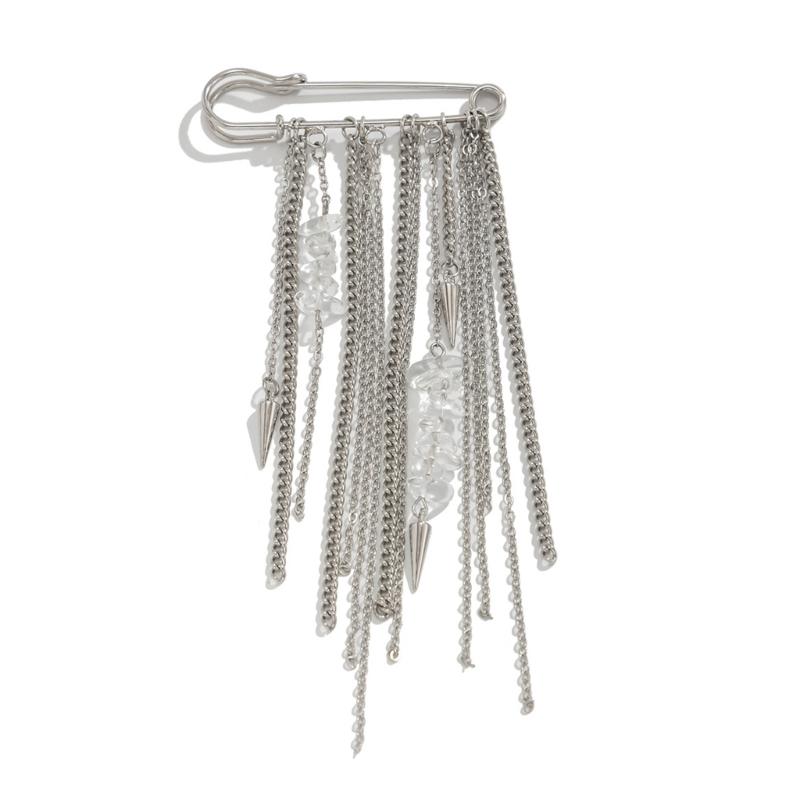 

Trendy Sparkly Crystal Stone Paperclip Anklet Bracelet for Women Punk Hip Hop Tassels Pant Ankle Chain Accessory 1