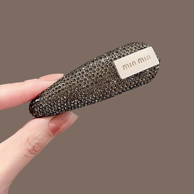 Stylish And Simple Full Diamond Geometric Hairpin, High-End Temperament Side Clip Bb Clip, Versatile Bangs Clip, Hairpin, Hair Accessories