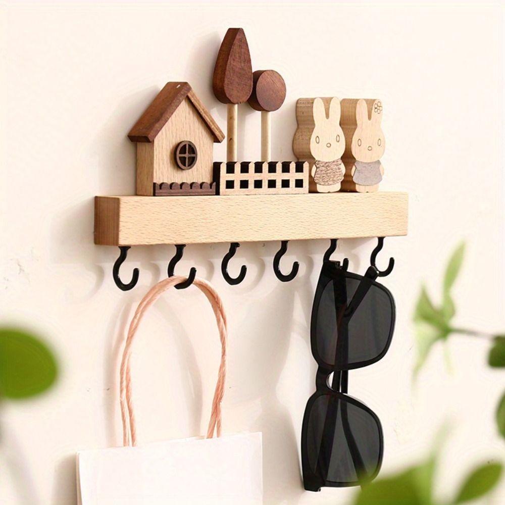 Rabbit Key Hook Rack non-toxic Decorative Hook Key Storage Holder  Kitchen Bathroom Bedroom
