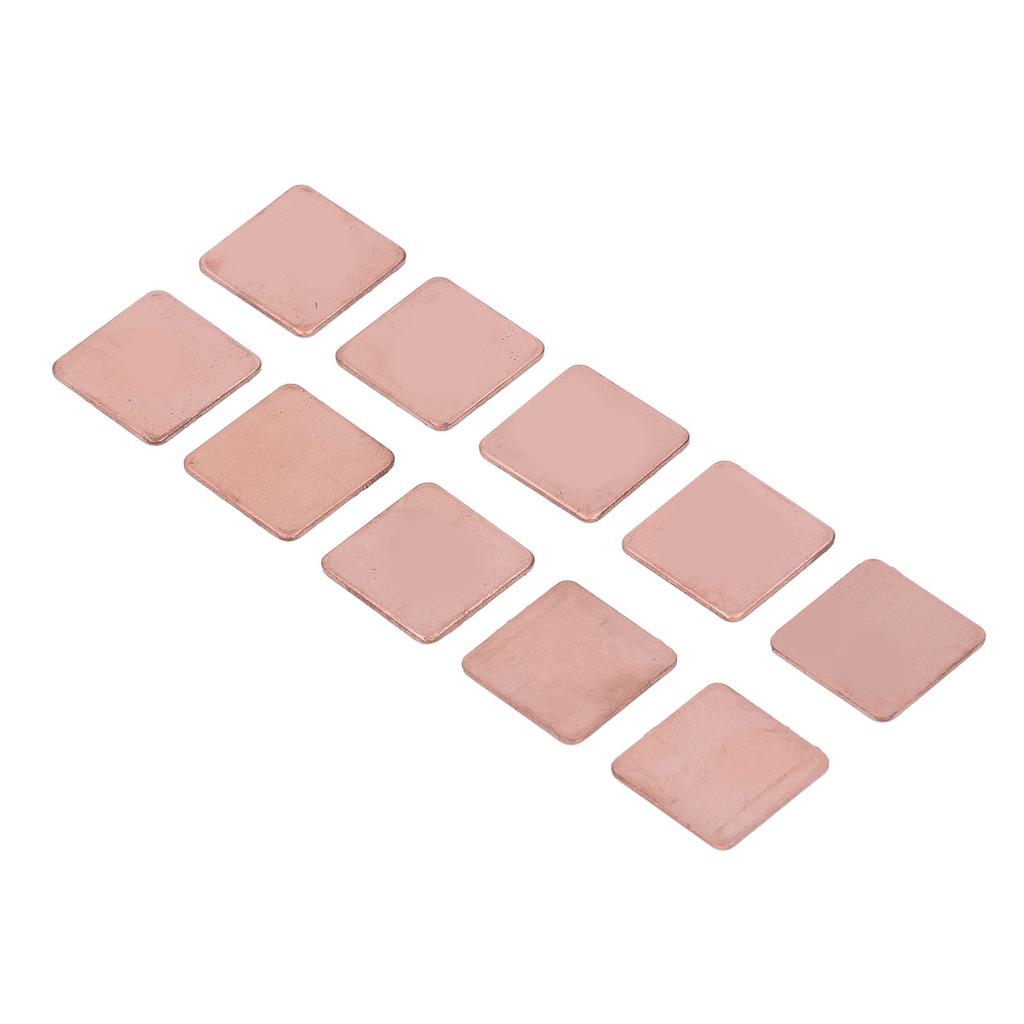 20Pcs Red Copper Heatsink Shim Laptop Graphics Card Heat Sink Sheet CPU GPU Copper Pad Shim Thickness 1.5mm 0.06in