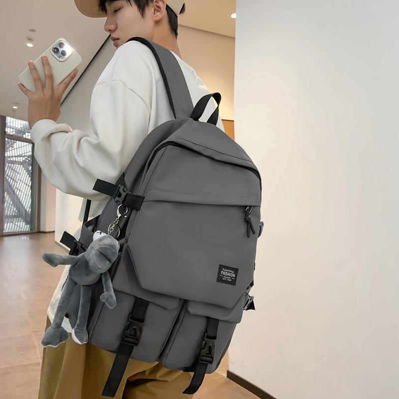 Damen Rucksack im Campus-Stil, einfarbig, für Männer, große Kapazität, Schultasche für Schüler