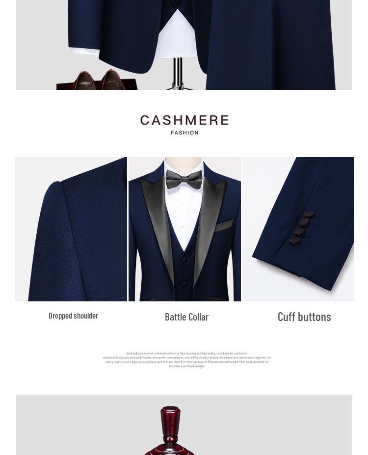 Men's Slim Fit Korean Tuxedo Suit for Wedding, Host, Photography