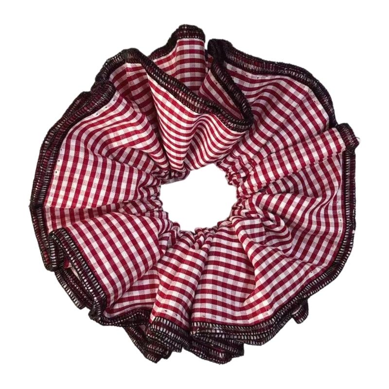 Checkered Pattern Hair Band Women Elastic Hair Tie Elegant Durability Hairband for Everyday Wear