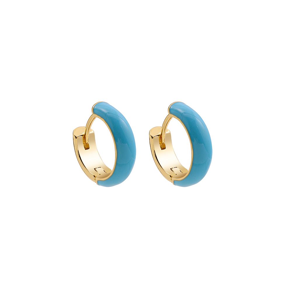 New Fashion Circle Ear Huggie Small Hoop Earrings for Women Cute Candy Color Enamel Round Heart Earrings Party Zircon