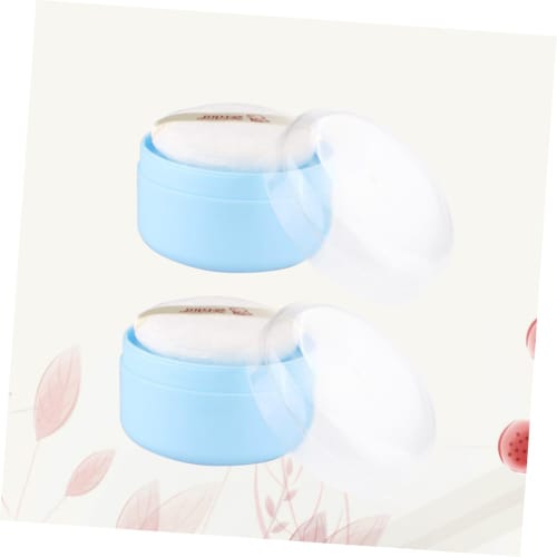 MOLUCKFU 2er-Pack Leere Körperpuderquasten-Dose mit Pudersieb und Verstellbarem Puderstreuer, Perfekt für Zuhause oder Reisen, Inklusive einer niedlichen Schwammpuderquaste