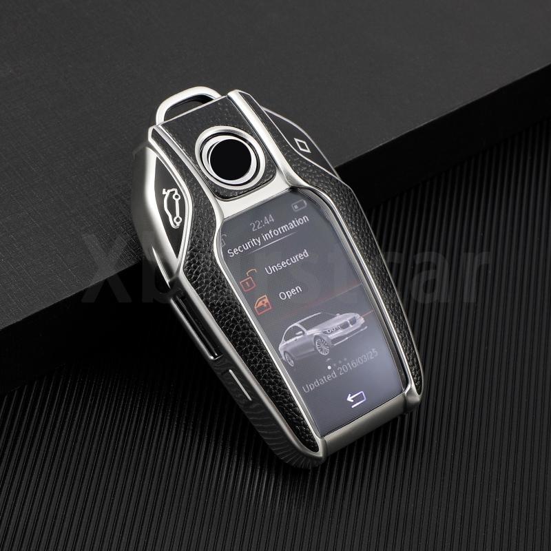 Car LED Display Key Cover Case Leather TPU for BMW G01 X3 X4 G02 G05 X5 G07 X7 G30 G12 G11 G32 G31 5 7 Series I8 I12 I15