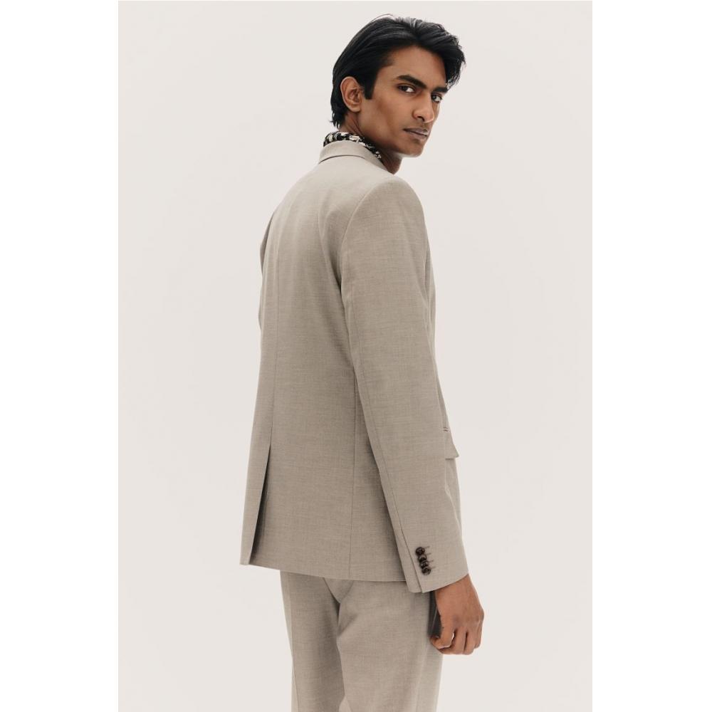 H M sliM Fit Jacket Dark Beige
