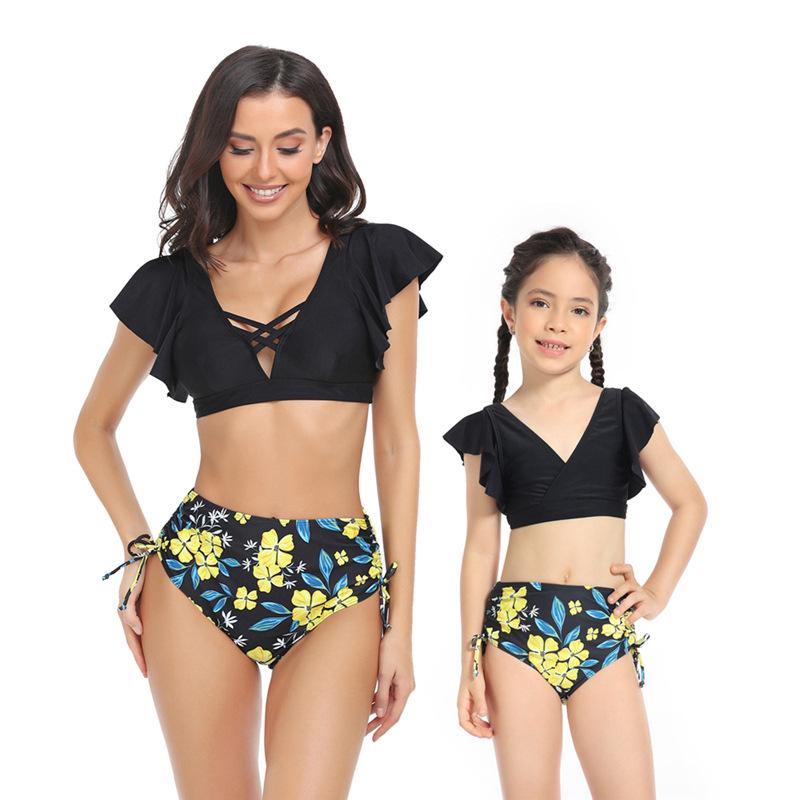 2024 Women's Split Swimsuit with Parent-Child Design - European and American Style Bikini