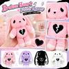 Plush Bunny Soft Stuffed Animal Toy with Long Ears and Heart Patch Design Suitable for Kids and Collectors