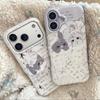 New cartoon cute ancient flavor gray cat white rabbit iPhone17promax double layer IMDiPhone16ProMax round edge airbag 14Pr all-inclusive