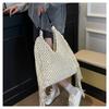 2025 New Woven Bag Fashionable Versatile Shoulder Bag Knitted Design Large Capacity Tote Bag Diagonal Span Handbag