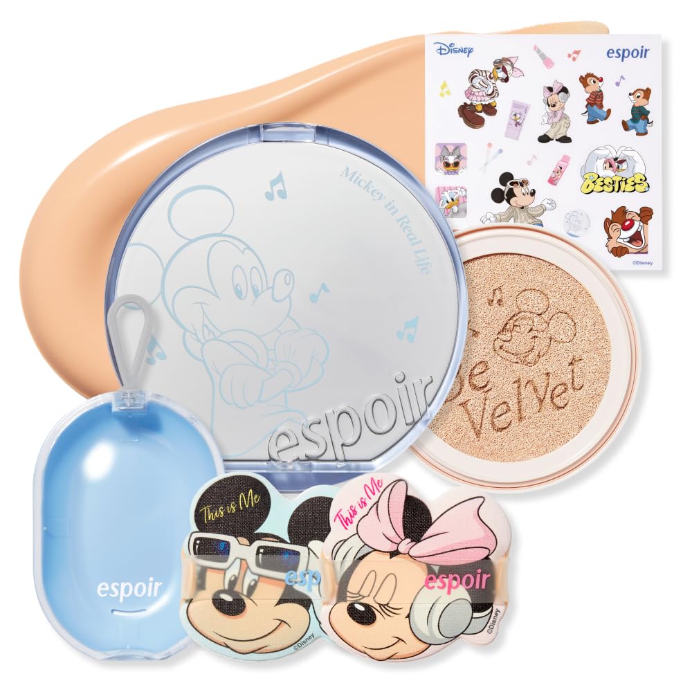 Espoir Disney Collection Bee Velvet Cover Cushion SPF42 22 Petal Cushion High Base Korean Official Espoir Website PA+++ (product + Refill) Foundation,