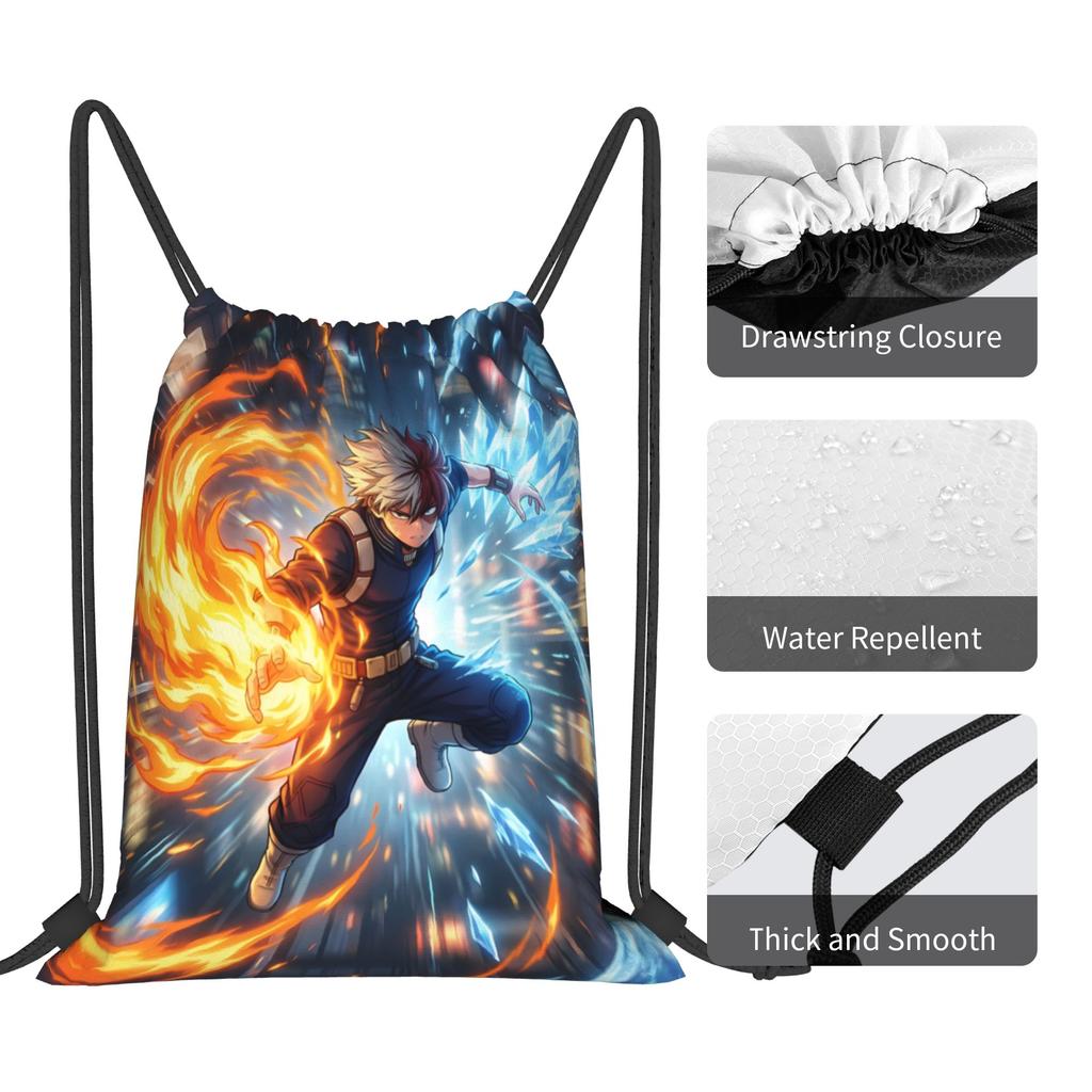 Custom My Hero Academias Drawstring Bag Men Women Portable Gym Sports Sackpack Shoto Todoroki Shopping Storage Backpacks