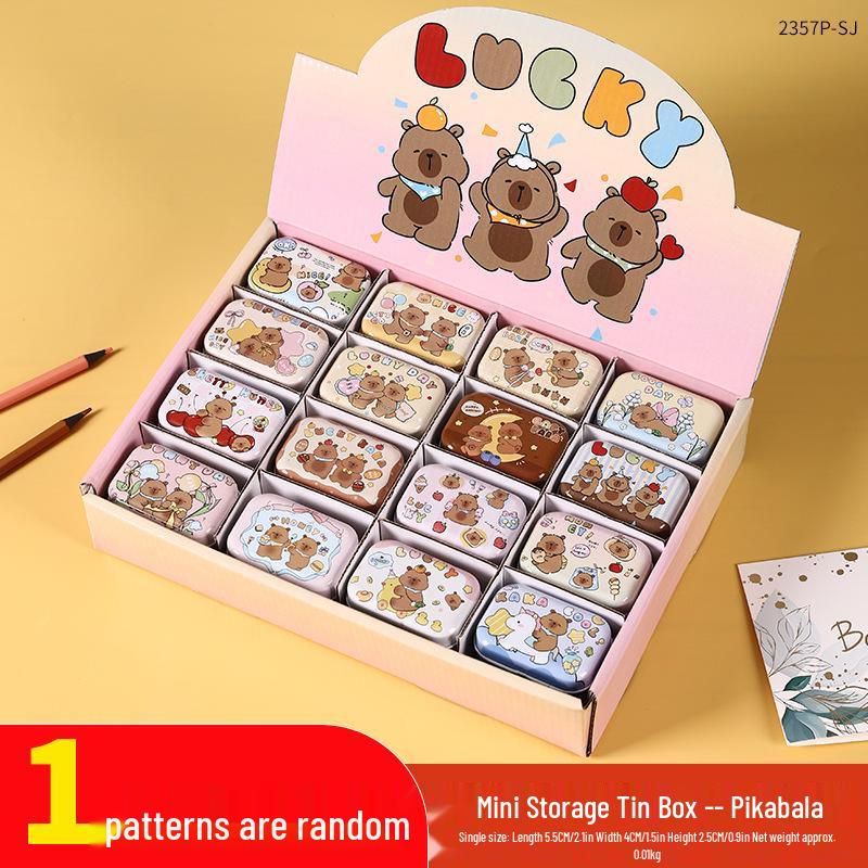 Mini Cute Cookie Candy Storage Tin with Lid for Hairpins, Earrings, or Small Items