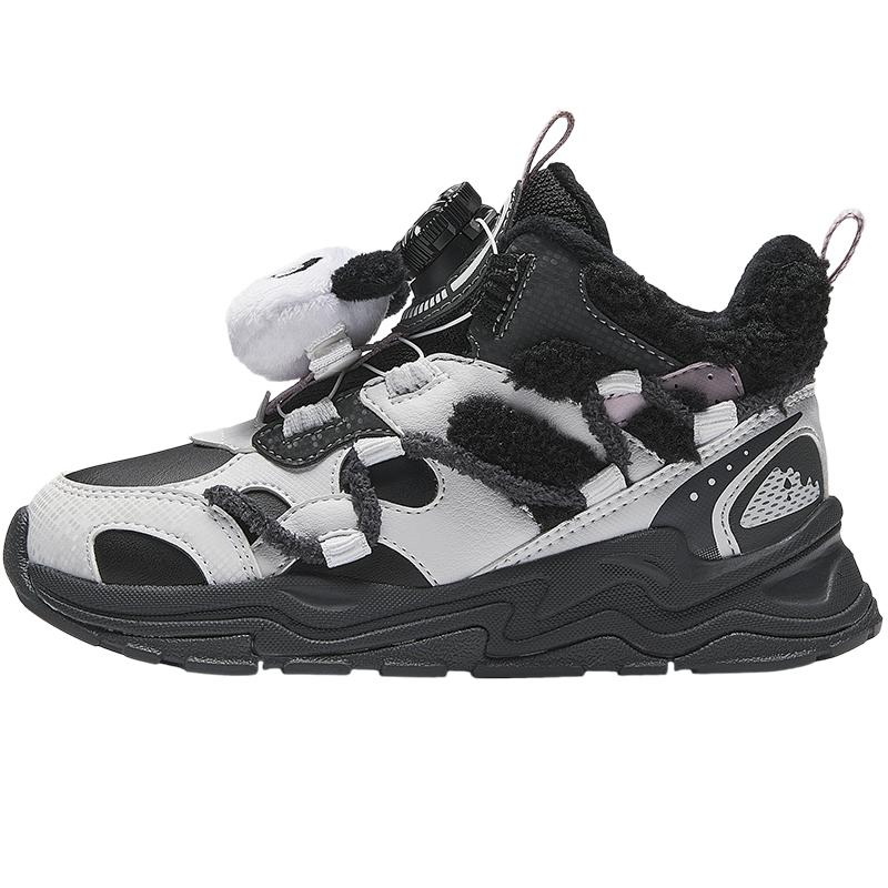 Anta Kids Trendy Fashion Thickened Warm Durable Non-Slip Mid-Top Casual Shoes Kids Casual Shoes Black Gray A22449961-3