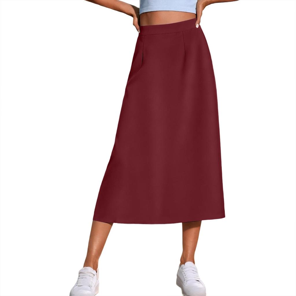Modischer Damen-Freizeitrock mit hoher Taille - Farbe A-Linie
