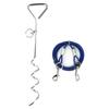 Outdoor Pet Dog Spiral Ground Stake Pile Double Hook Steel Wire Traction Chain(blue Dog Pile Steel Small Size)