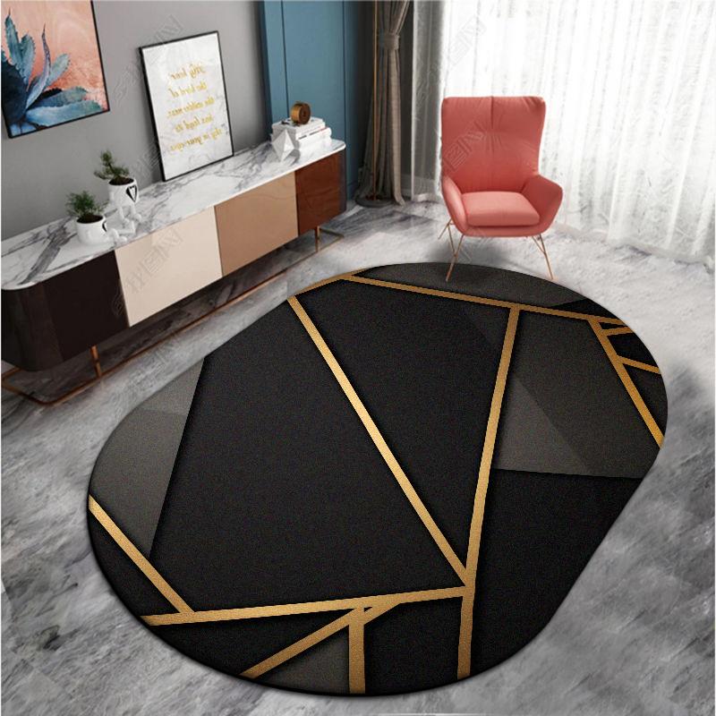 

Современный овальный коврик с нескользящим покрытием, мягкий декор для комнаты, ковер для спальни, большой размер, ковры для гостиной, легкая чистка, коврик для журнальных столиков, настраиваемый 1.9x2.9ft(60x90cm)