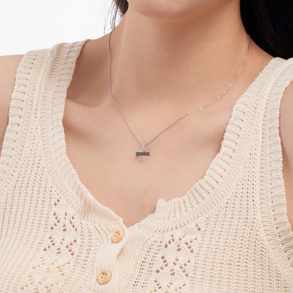 925 Silver Alphabet Pendant Necklace with Zircon Detailing - Women's Elegant & Unique Design