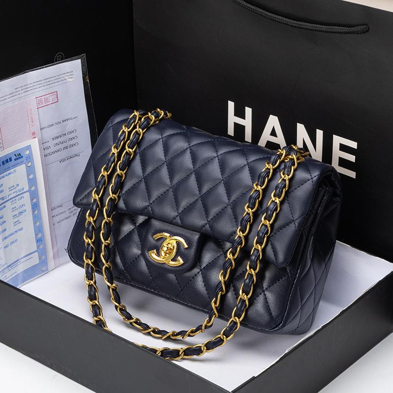 Classic diamond versatile leather messenger bag bag, high-end textured women's bag