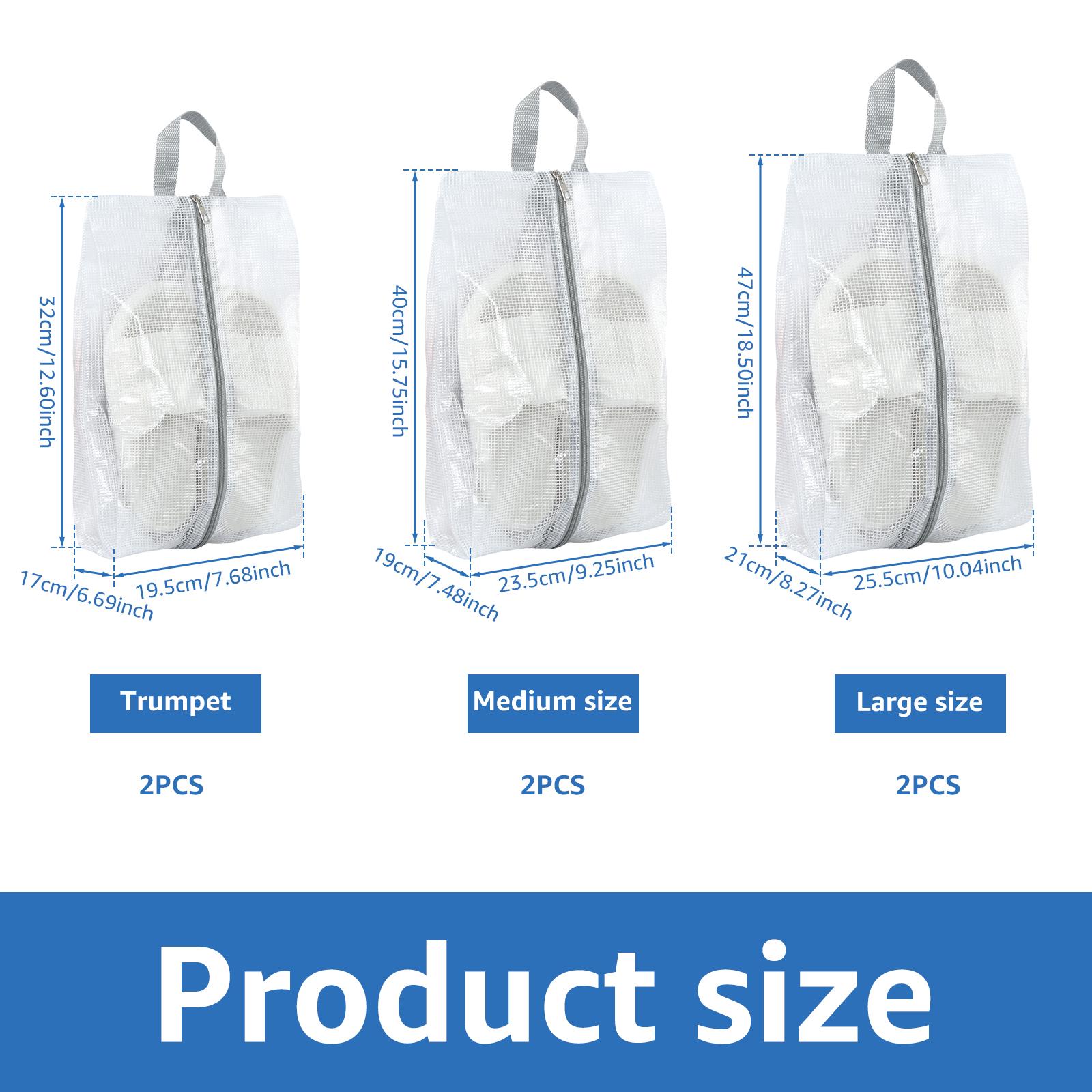 

6/12Pcs Portable Shoe Storage Bags 3 Size Double Sided Zipper Travel Handbag Clear Waterproof Storage Bag for Clothes Cosmetics