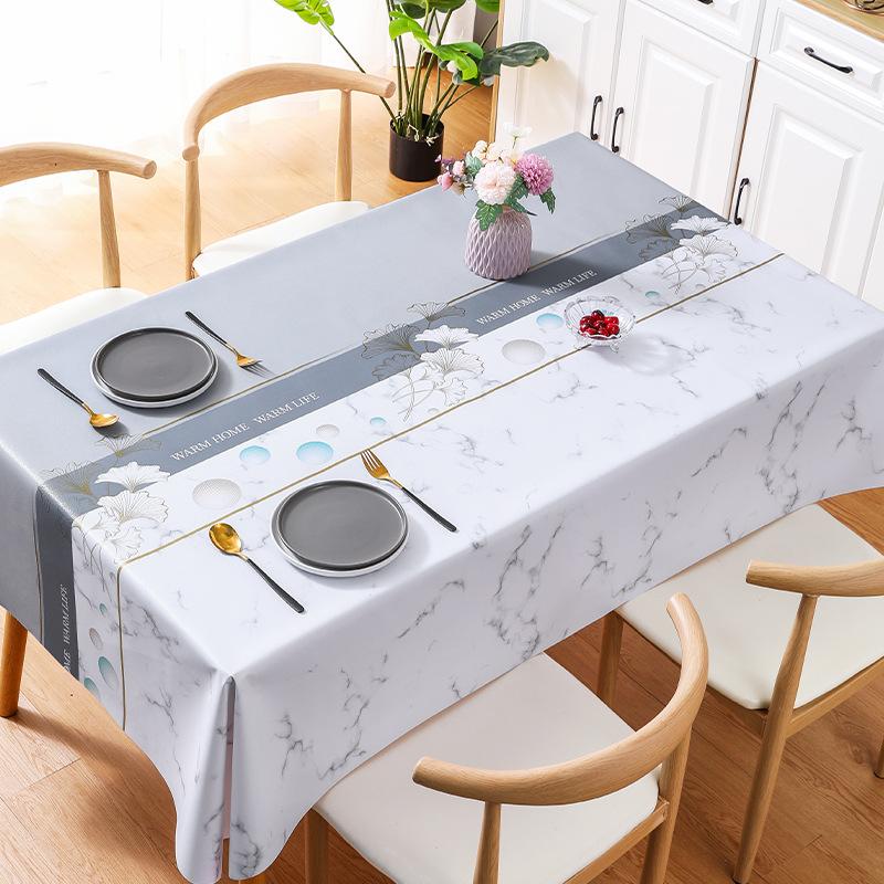 Light Luxury Ginkgo Biloba Tablecloth Wind Waterproof And Oil-Proof Atmosphere Pvc Tablecloth Coffee Table Cloth Yarn Fabric