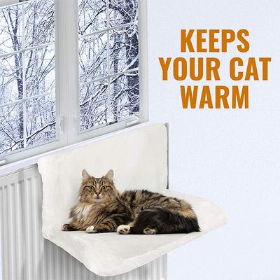 Plüsch Hängendes Katzenbett Haustier Katzenhängematte Luxuriöses Heizkörperbett Winter Warmer Fleecekorb Metalleisenrahmen Schlafbett für Katzen