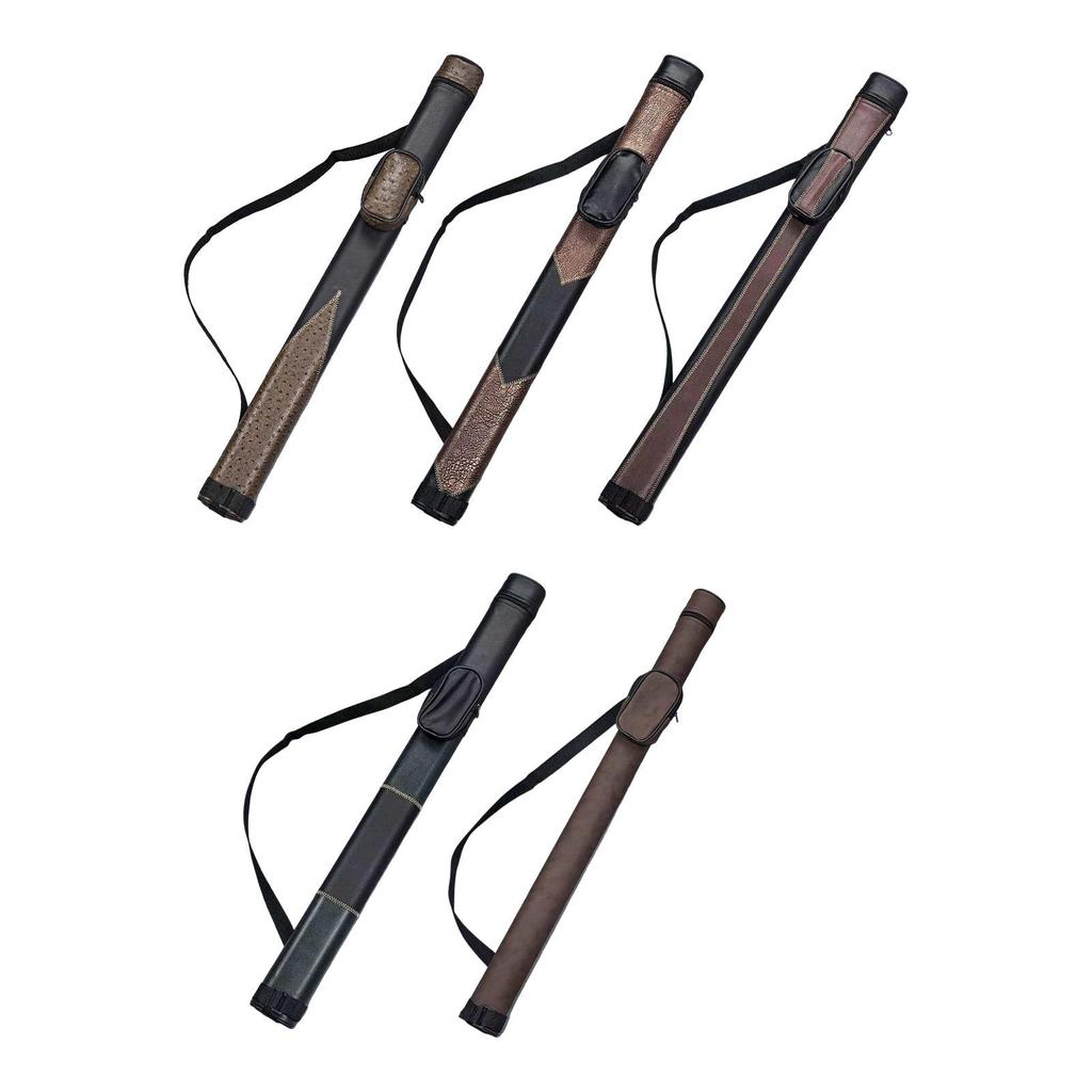Adjustable Billiard Cue Case Hard PU Leather Portable Carrying Bag with Storage Pocket for Pool Table Accessories