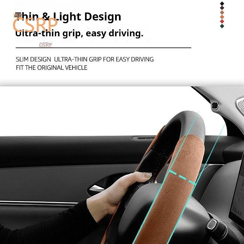 Suitable for Alfa Romeo Breathable Leather Steering Wheel Cover Quick-Release Non-Slip Durable Black