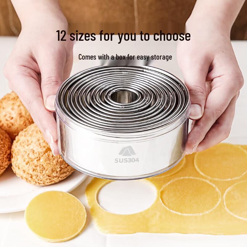 ONYLM 12-Piece Stainless Steel Round Cake Cutter Set
