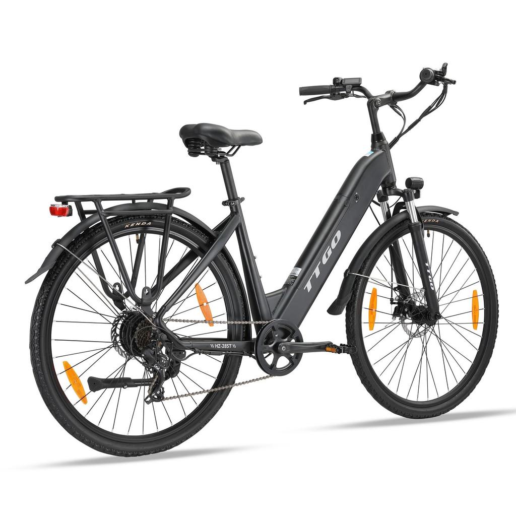 Adult Electric Bicycle TTGO HZ-28ST(C3) 250W Motor 36V20Ah Battery Max Speed 25km/h Max Range 80-120km Shimano 7 Speed City Ebike