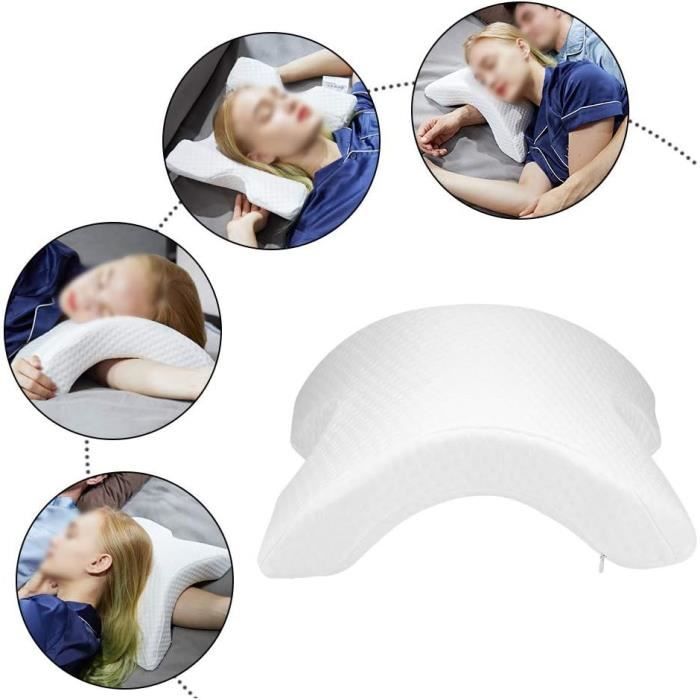 Oreiller cervical - t2669 - Coton à mémoire de forme - Confort médium - Réduit les maux de dos