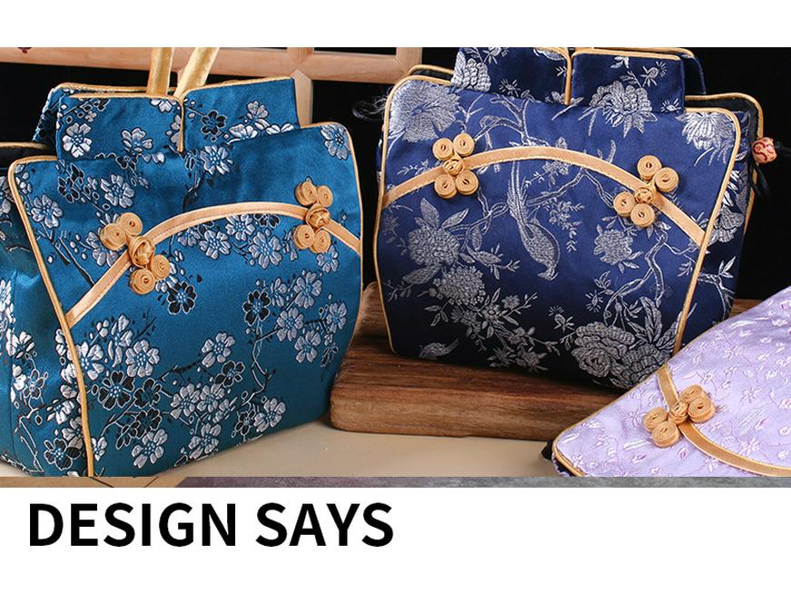 Nanjing Brocade Silk Clutch: Chinese Style Qipao Hanfu Makeup Bag, Coin & Card Holder, Key Pouch