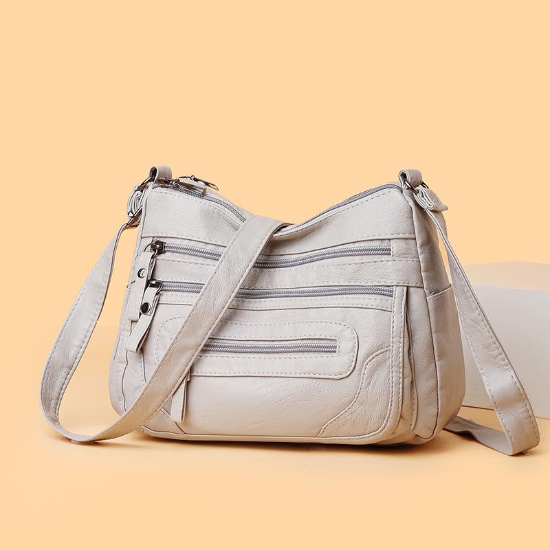 Neue Damen Schultertasche PU Weiches Leder Große Kapazität Umhängetasche Mode Einfach Mehrere Taschen Mehrschichtig Muttertasche für Frauen mittleren Alters