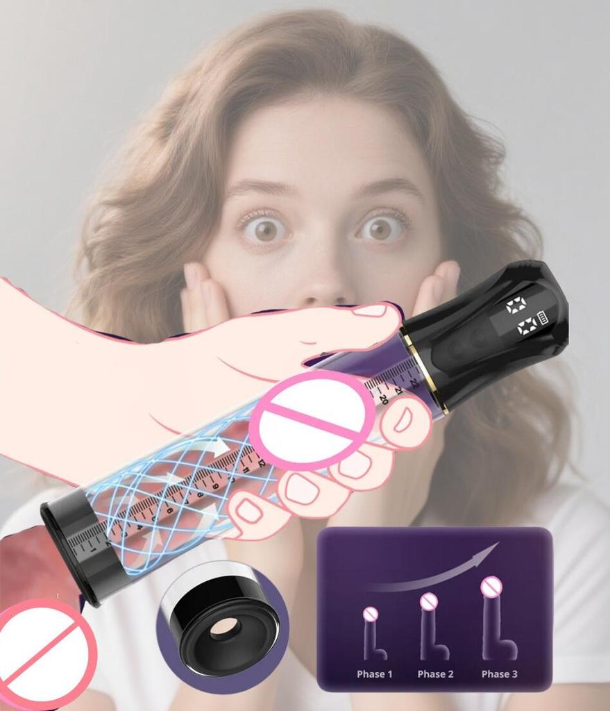 Male Automatic Masturbator Penis Training Dick Enlarger LCD Display Electric Vacuum Sucking Penis Pump Adult Sex Toys for Men