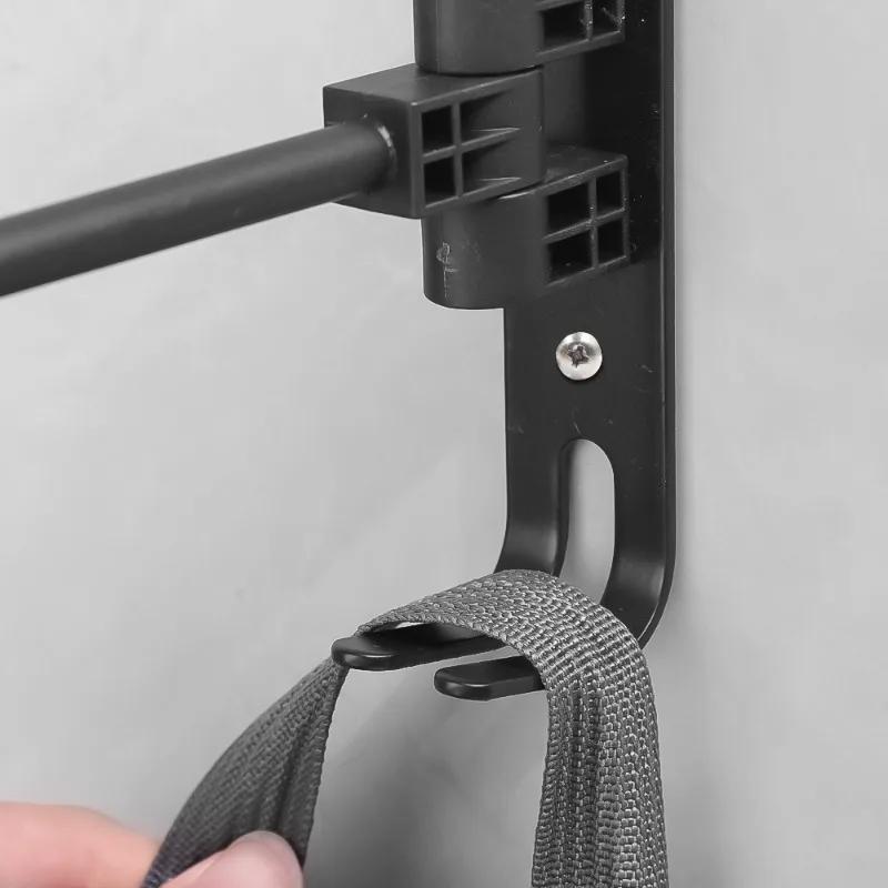 180° Drehung Motorradhelmhalter Wandmontage mit Haken Metall Fahrradhelm Ausstellungsständer Aufhänger für Mäntel Kappen Rugbyhelm