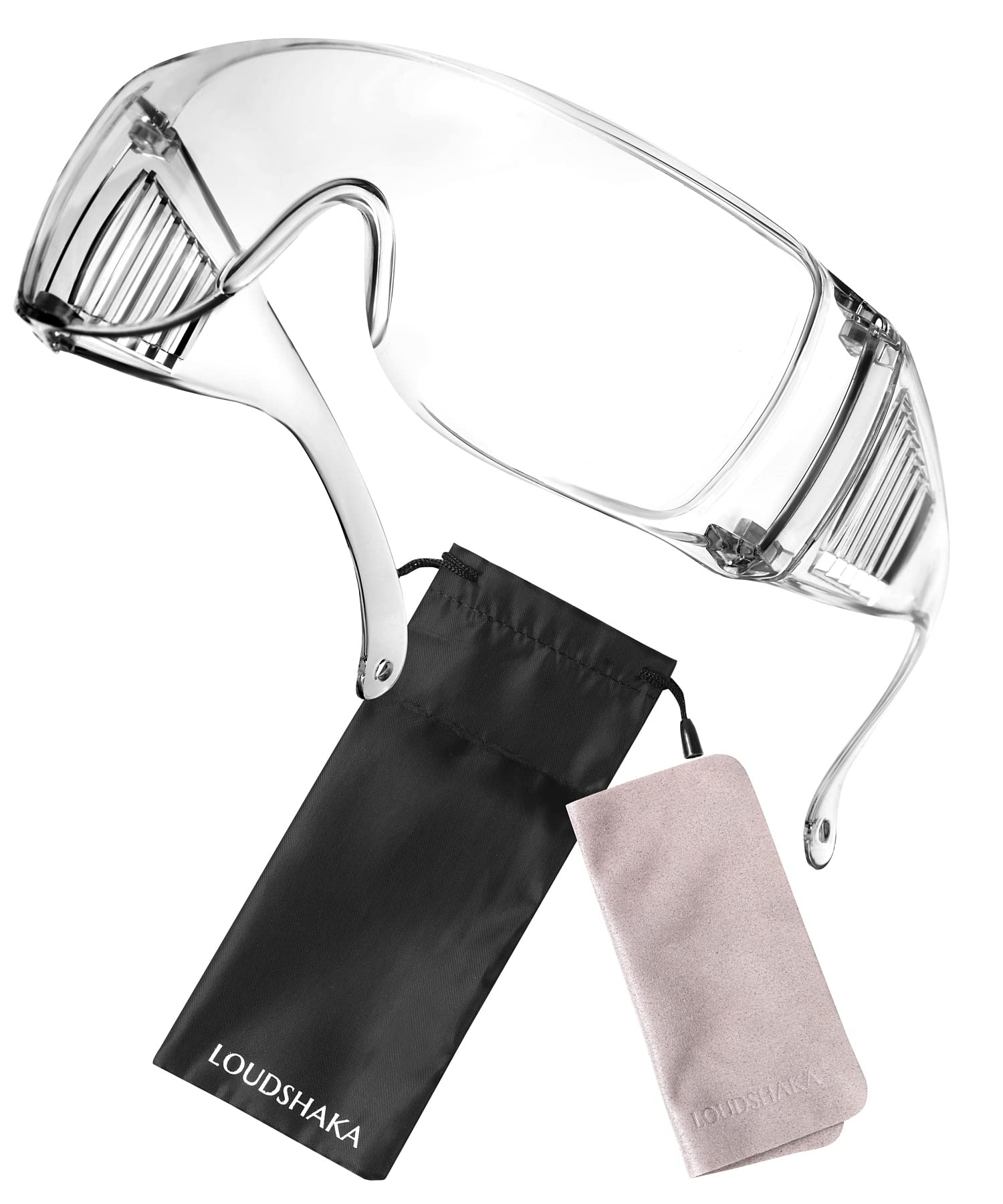 

LOUDSHAKA Safety Work Goggles with Eye Safety Glasses for and Work Use Glasses, Guard, Anti-Fog Research, Experiments, Cleaning, Dustproof,