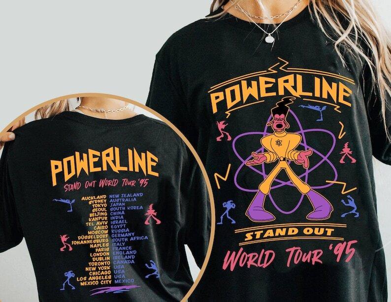 Retro A Goofy Movie Powerline Shirt, Stand Out World Tour 95 Tee, Gift For Fan Unisex T-Shirt M