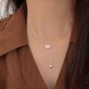 Lovely Sweet 925 Sterling Silver Double Heart Tassel Pendant Necklaces for Fashion Women Jewelry