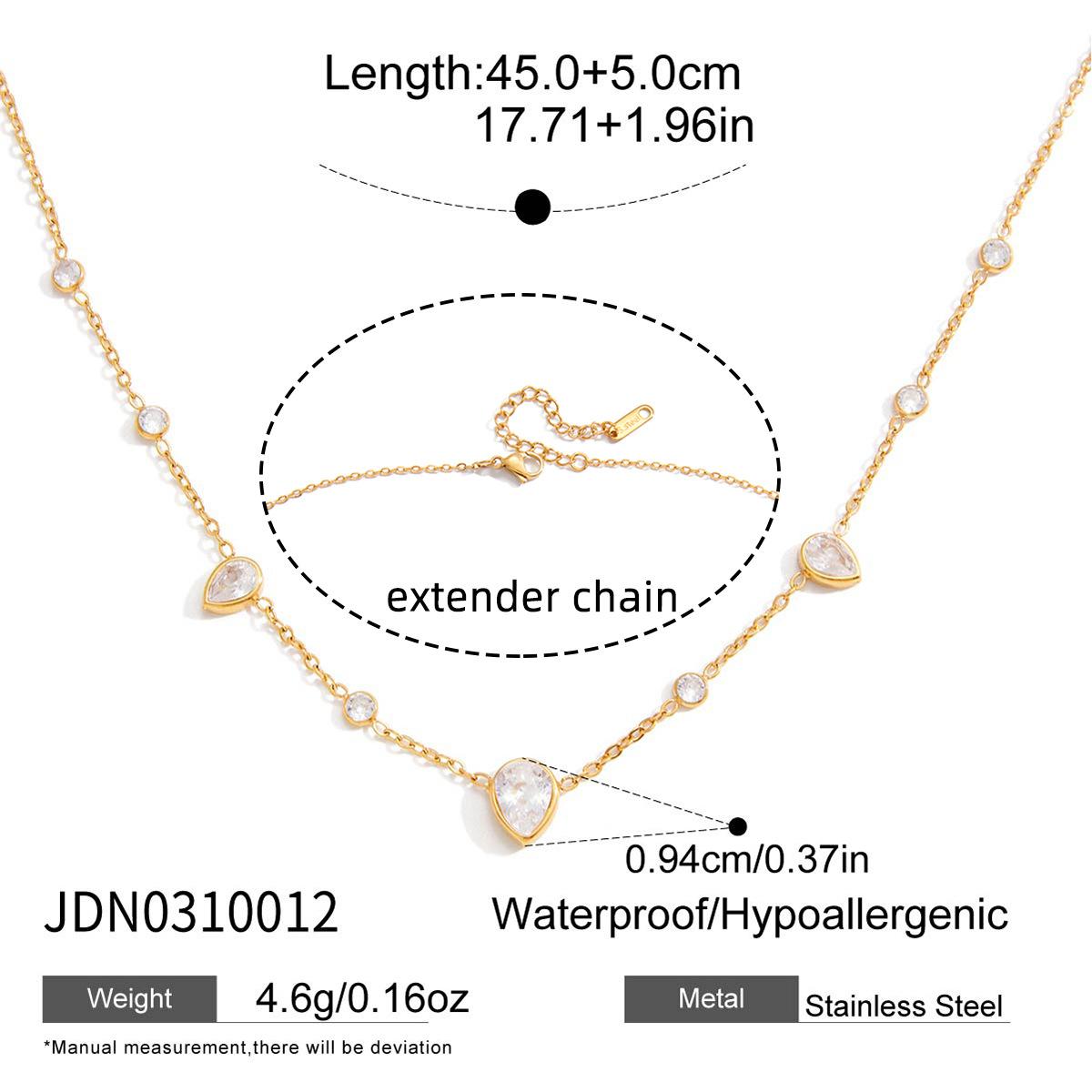 

Light luxury high-end water drop-shaped zircon necklace accessories