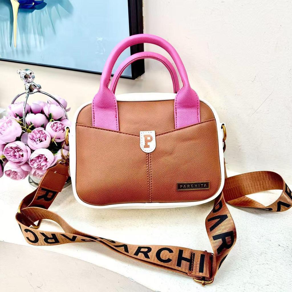 Women's Spliced Small Square Bag Street Urban Minimalist Style Shoulder Bag