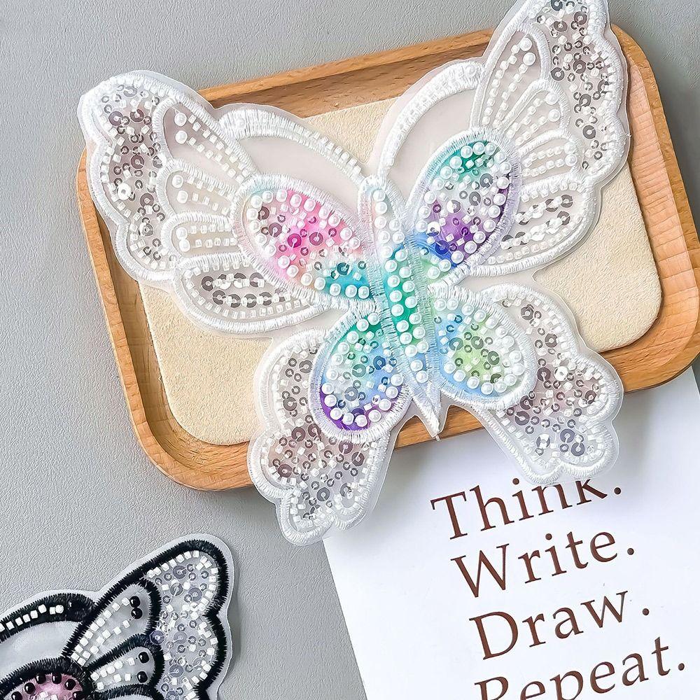 Beaded Sequin Butterfly Corsage Embroidered Sewing Patch Gift Cloth Patch