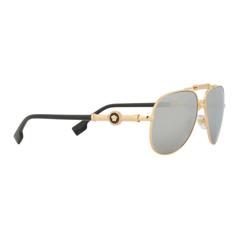 Versace Simple Luxury Design Metal Aviator Sunglasses Women's Gold 55942757 100132399319501-gold 59