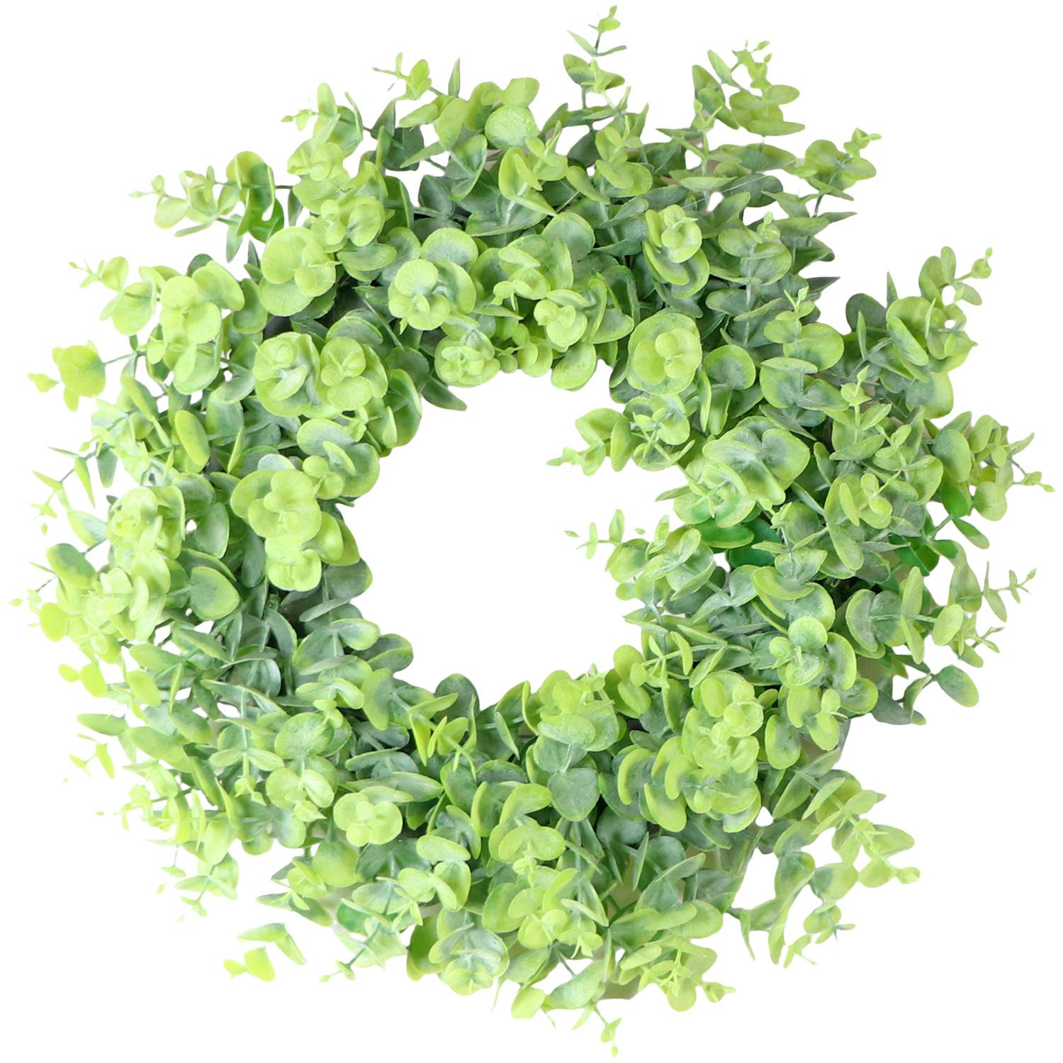 

Эвкалиптовый искусственный венок Декоративный венок Четыре сезона Венок Дверной кулон Украшение Фестиваль зелёный