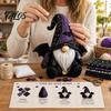 Fabric Sewing Kit Halloween Gnome Patchwork Kit, Witch Pumpkin Doll DIY with Pre-Cut Handmade Holiday Buttons Needle Thread, Cute Craft for