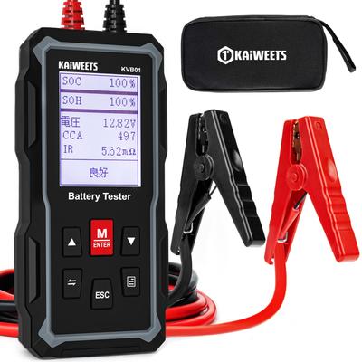 KAIWEETS Battery Tester 12V/24V Battery Checker CCA Value Resistance Value Load Voltage Battery Diagnostic Tool for Automobiles with Japanese Instruct
