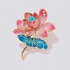 Elegant Flower Enamel Brooches Vintage Lapel Pin New Lotus Brooch for Women  Cloth Accessories